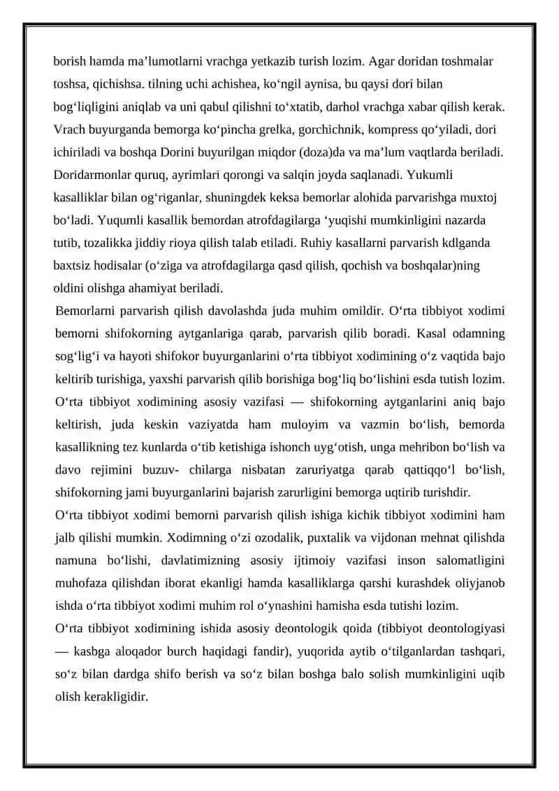 Bemorni parvarish qilish 4