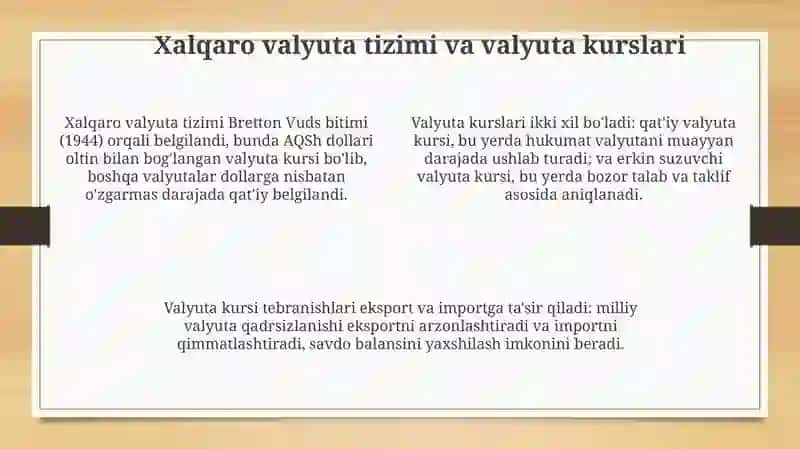 Xalqaro moliyaviy munosabatlar 4