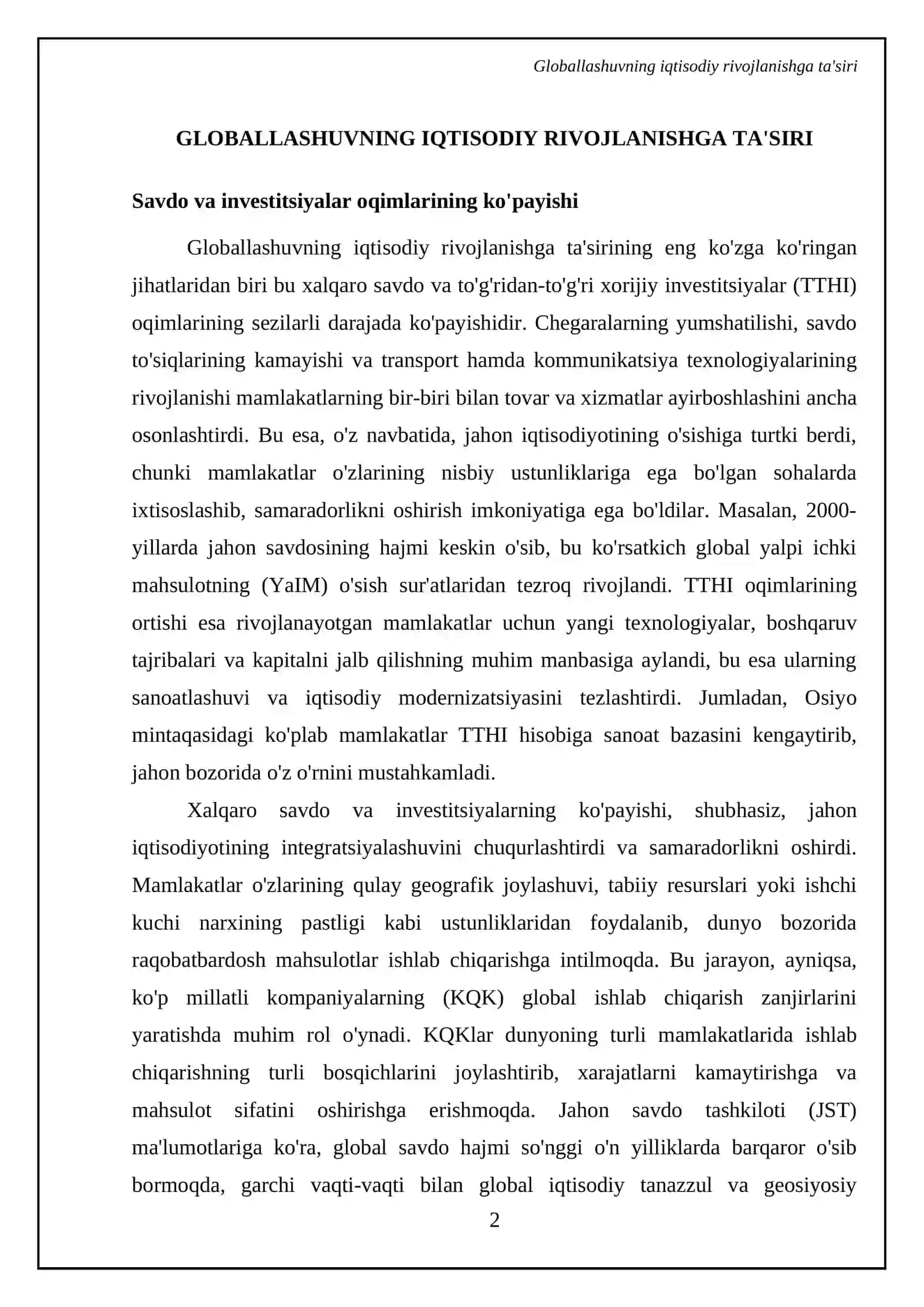 Dunyo iqtisodiyoti va globallashuv jarayoni 4