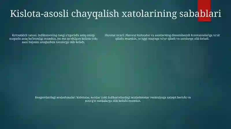 Kislota Asosli Titirlash Xatoliklari 4