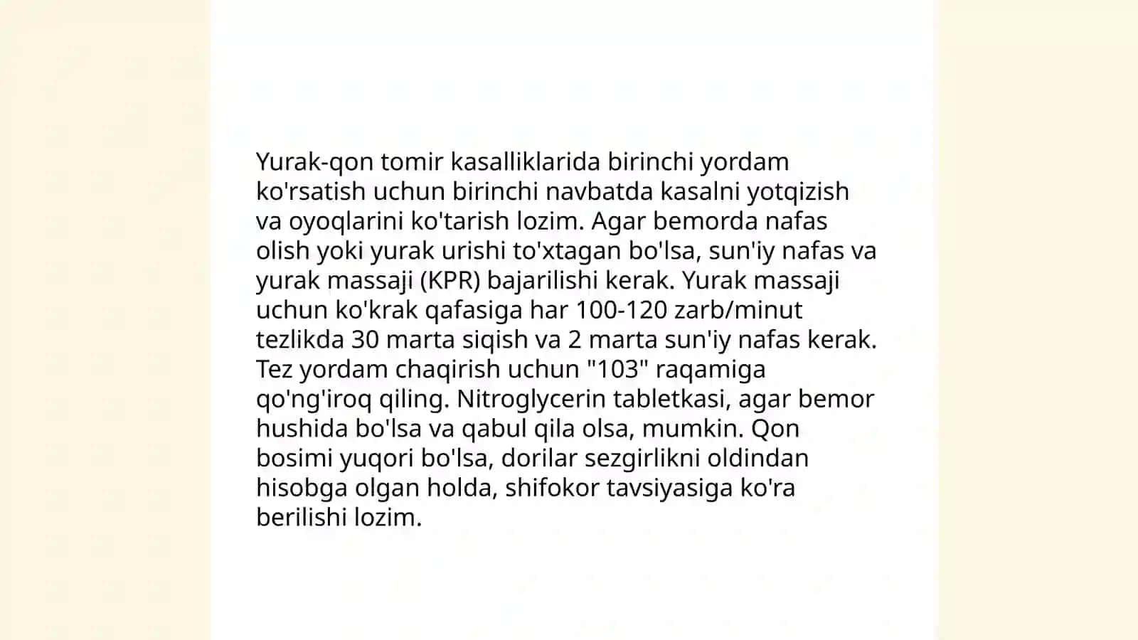 Birinchi tibbiy yordam korsatish 4