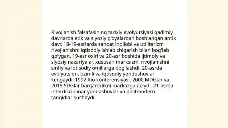 Rivojlanish falsafasi 4