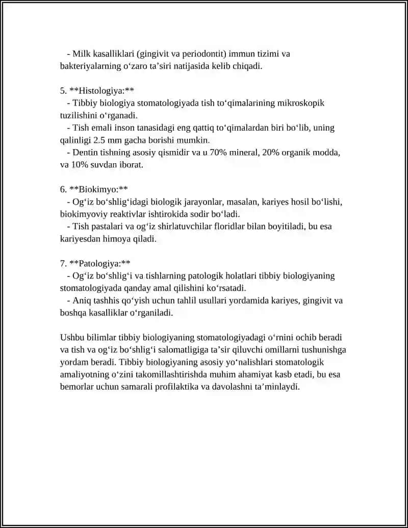 Tibbiy Biologiya Stomatologiyada 4