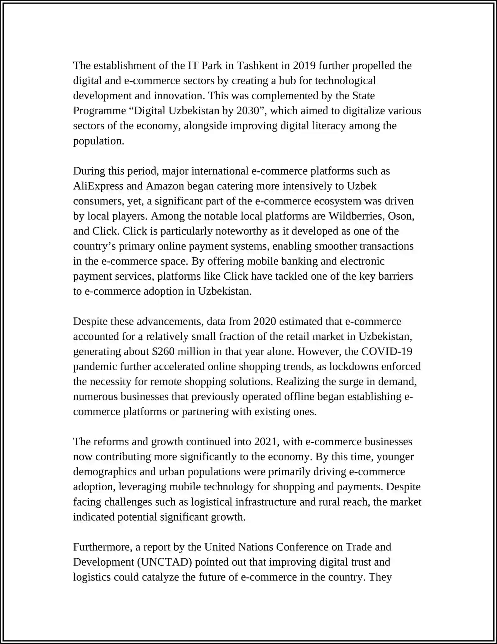 DEVELOPMENT OF ELECTRONIC COMMERCE IN THE REPUBLIC OF UZBEKISTAN 4