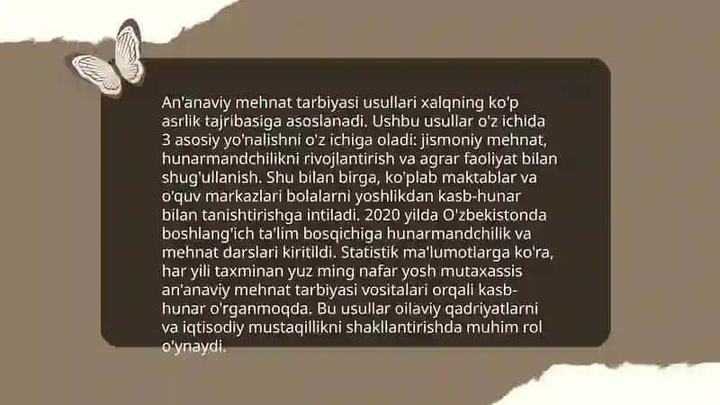 Mehnat tarbiyasi sifatlari 4