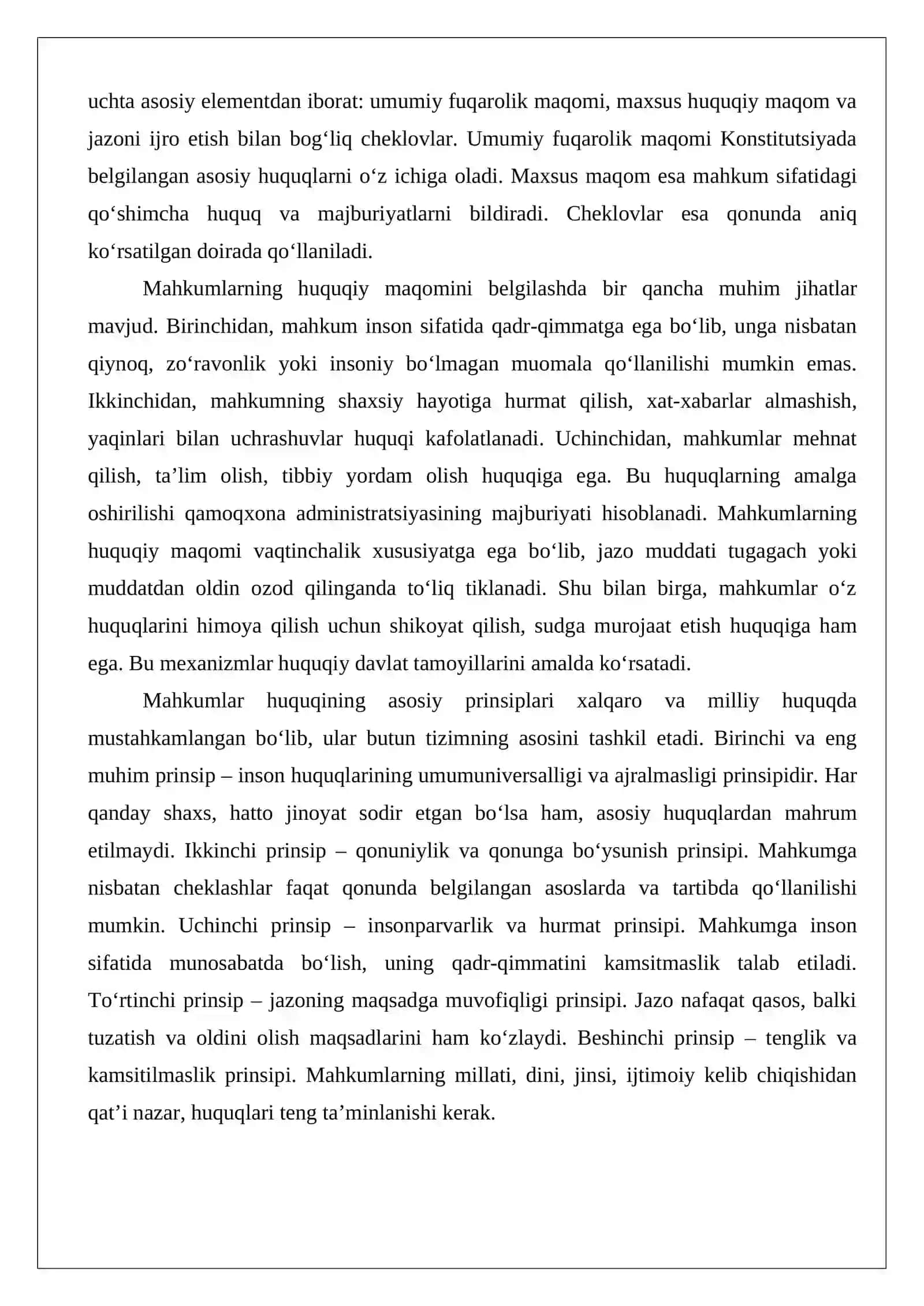 Mahkumlar huquqi tushunchasi 4