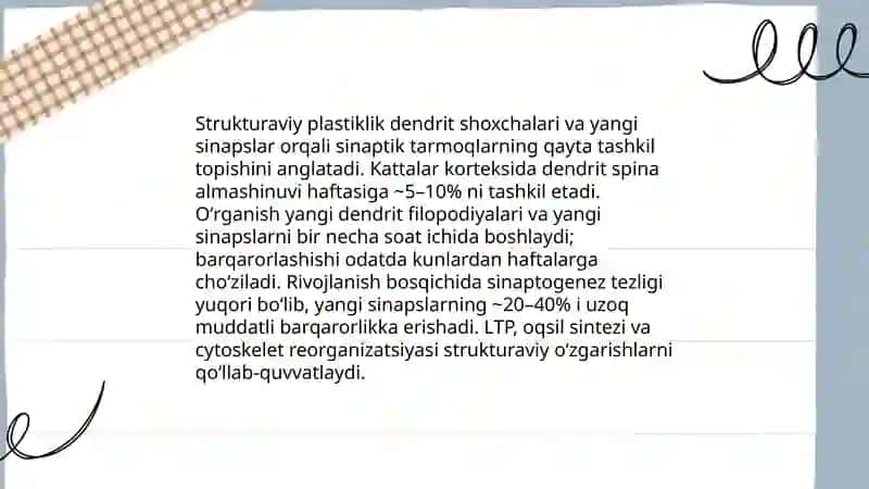 MIYA PLASTIKLIGI VA NEUROPLASTIKA JARAYONLAR 4