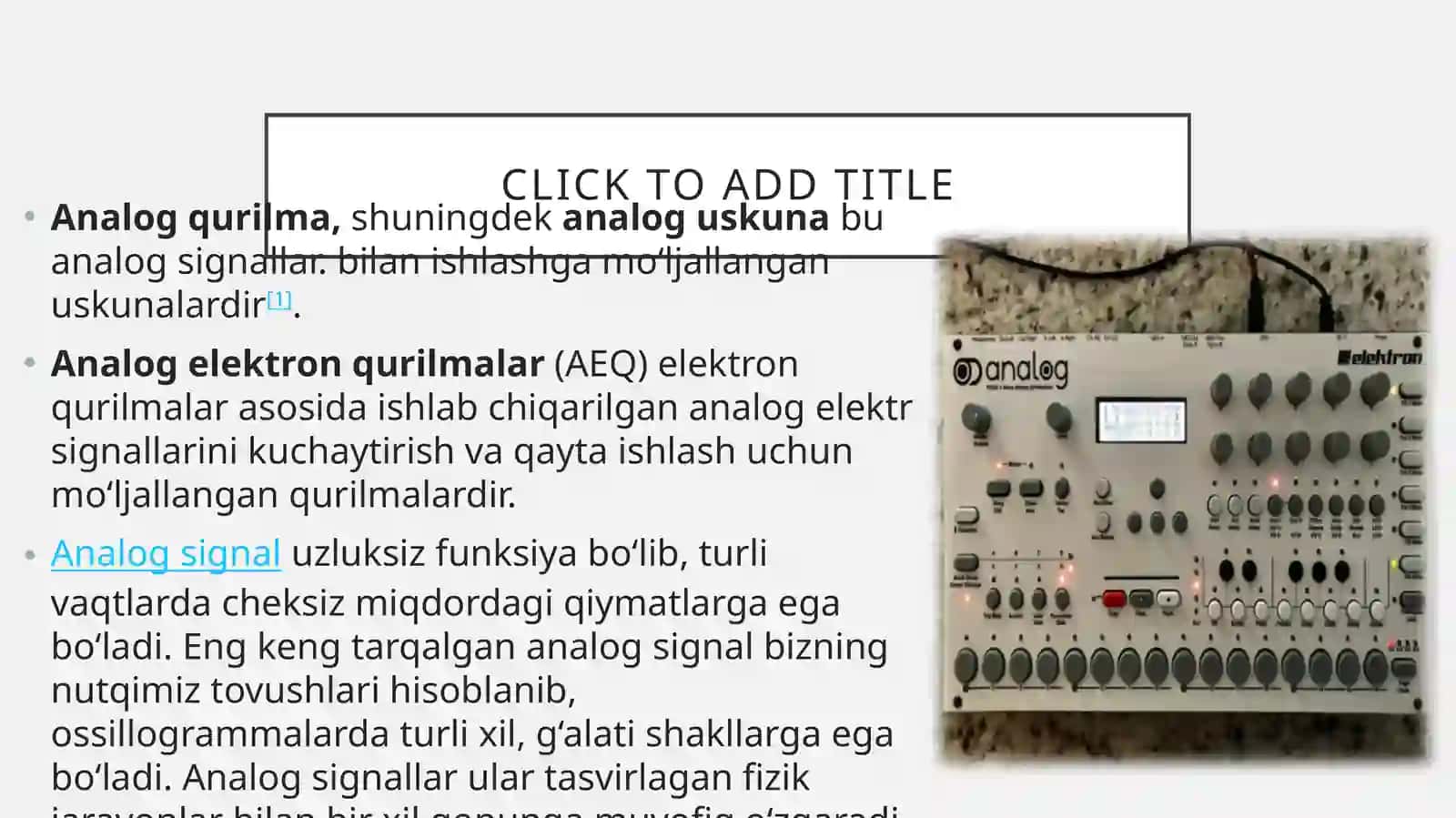 Analoglik alitlar, kommutatorlar va cheklagichlar 4