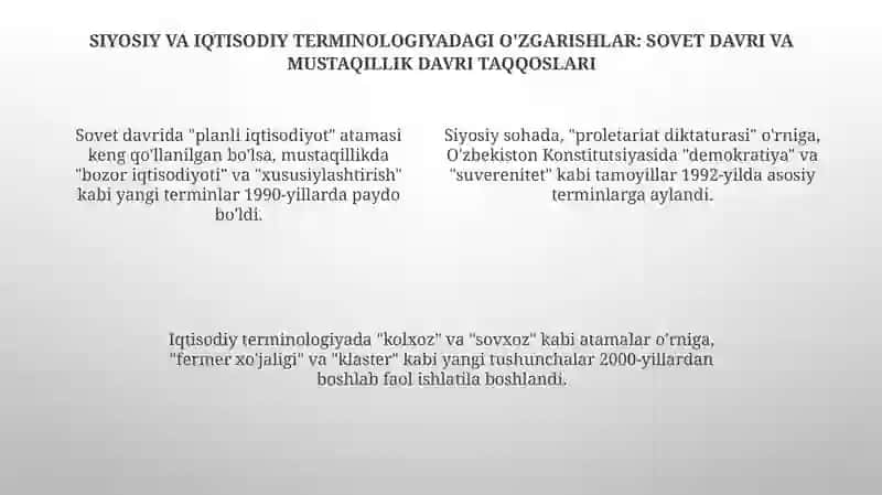 Sovet davri O'zbek terminologiyasi 4