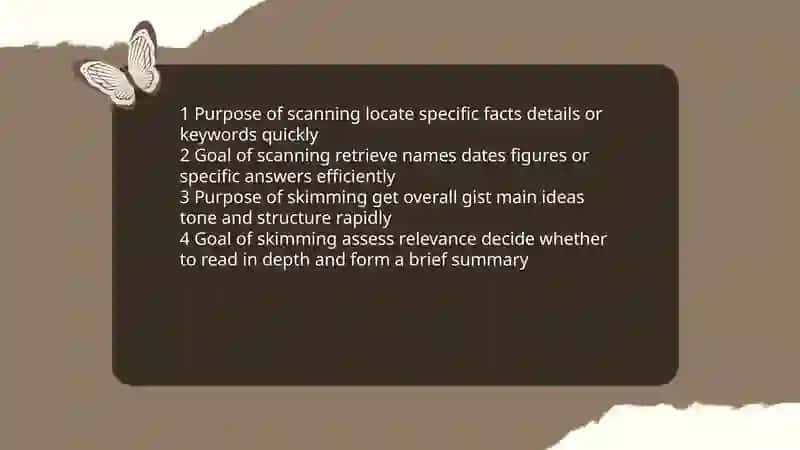 Different toScanning skill and skimmimg skill 4