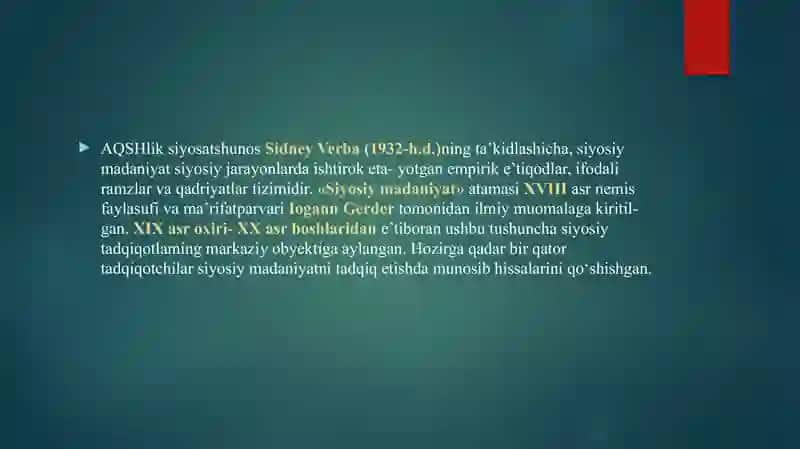 Siyosiy madaniyat konsepsiyalari 4