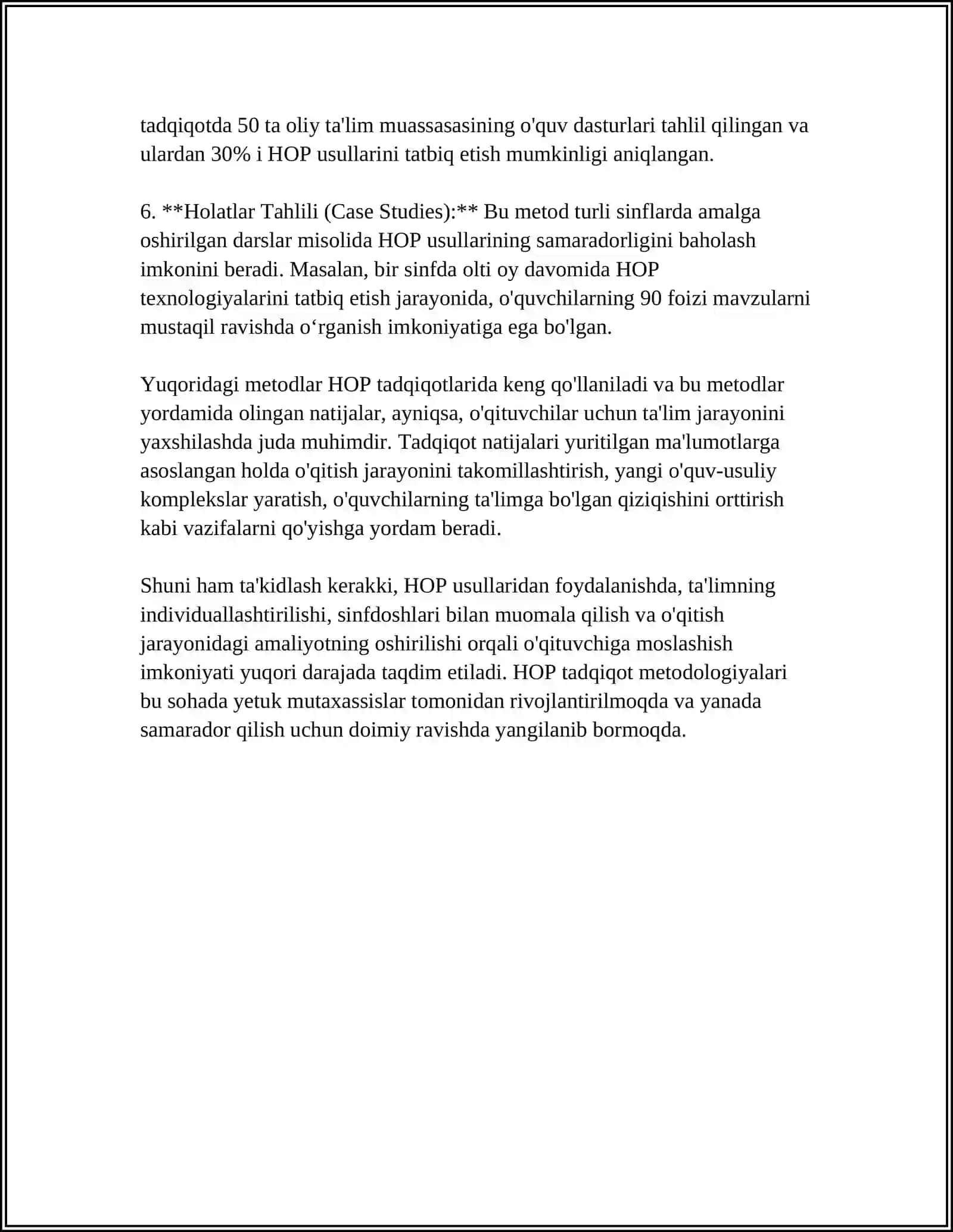 HOP tadqiqot metodologiyalari 4