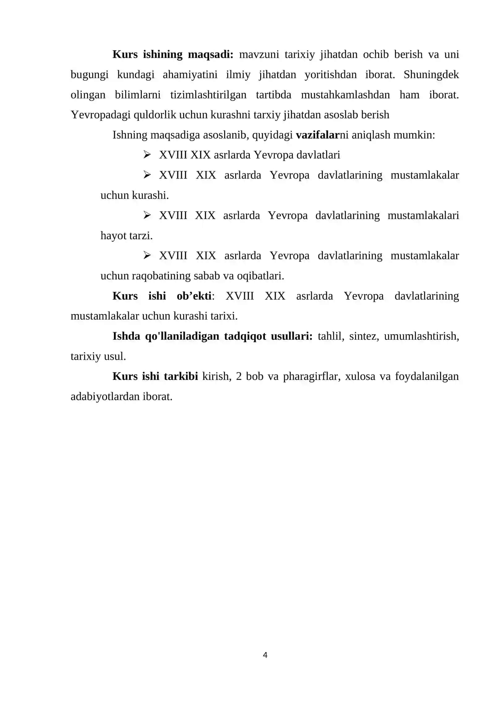 YEVROPA DAVLATLARINING MUSTAMLAKALAR UCHUN KURASHI  (XVIII XIX ASRLAR) 4