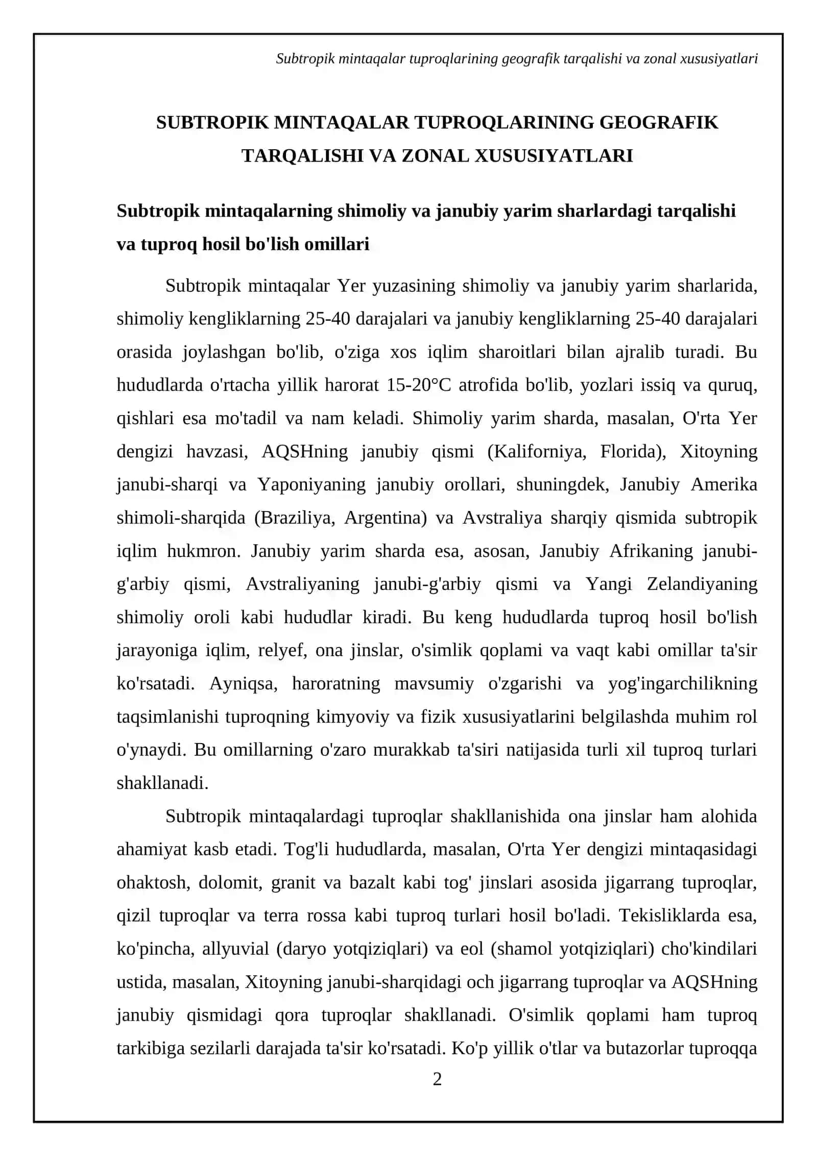 Subtropik mintaqa tuptoqlar geografiyasi 4