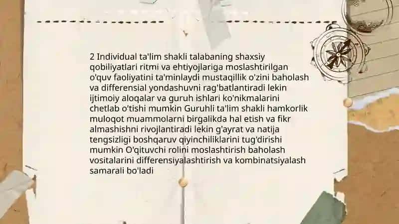 Ta'lim shakllari, metodlari va vositalari 4