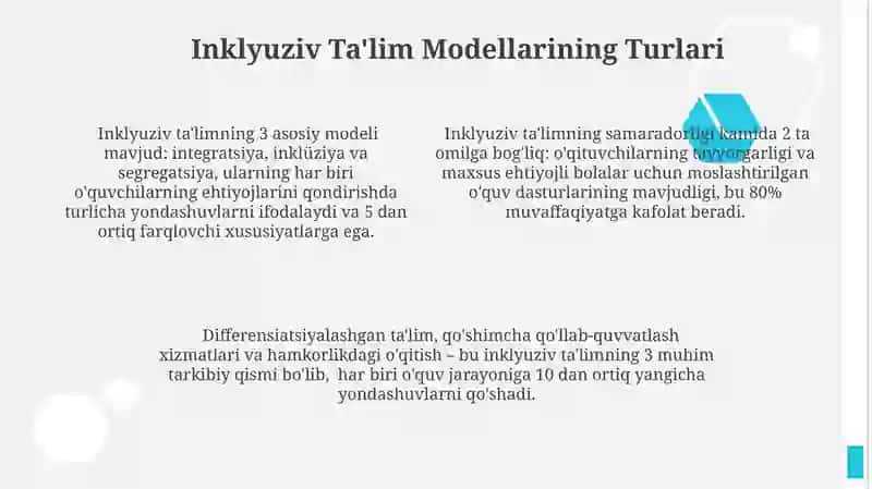 Inkulyuziv ta'lim modellari:tahlili va xususiyatlari 4