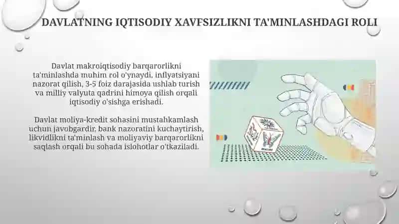 Iqtisodiy xavfsizlikni ta'minlashda davlatning asosiy vazifalari 4