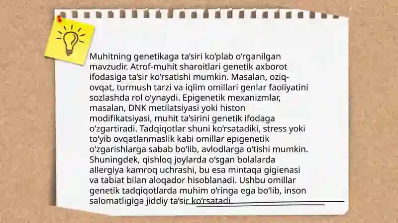 Genetika va muhitning individual farqlarga ta’siri 4