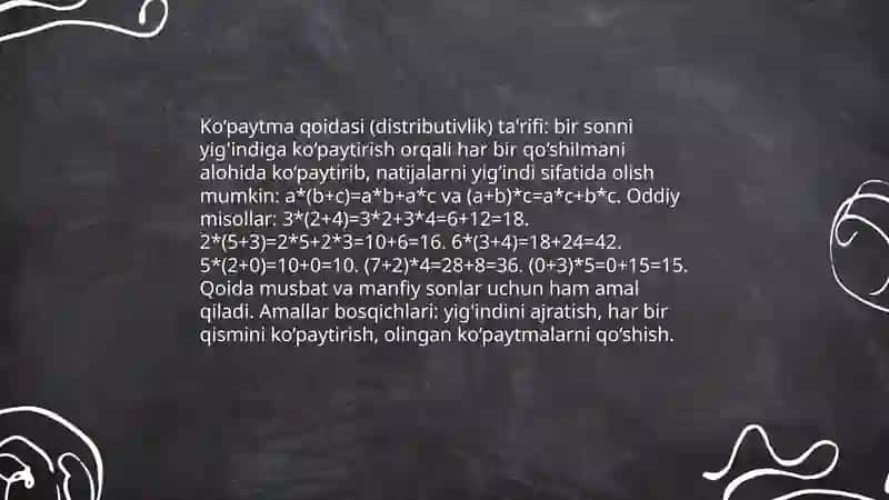 Yig'indi va ko‘paytma qoidasi 4