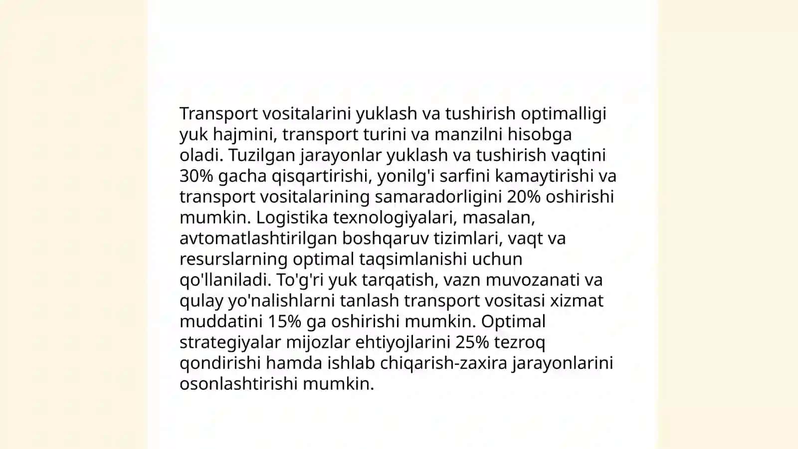 Yuklar yetkazishni òptimallashtirish 4