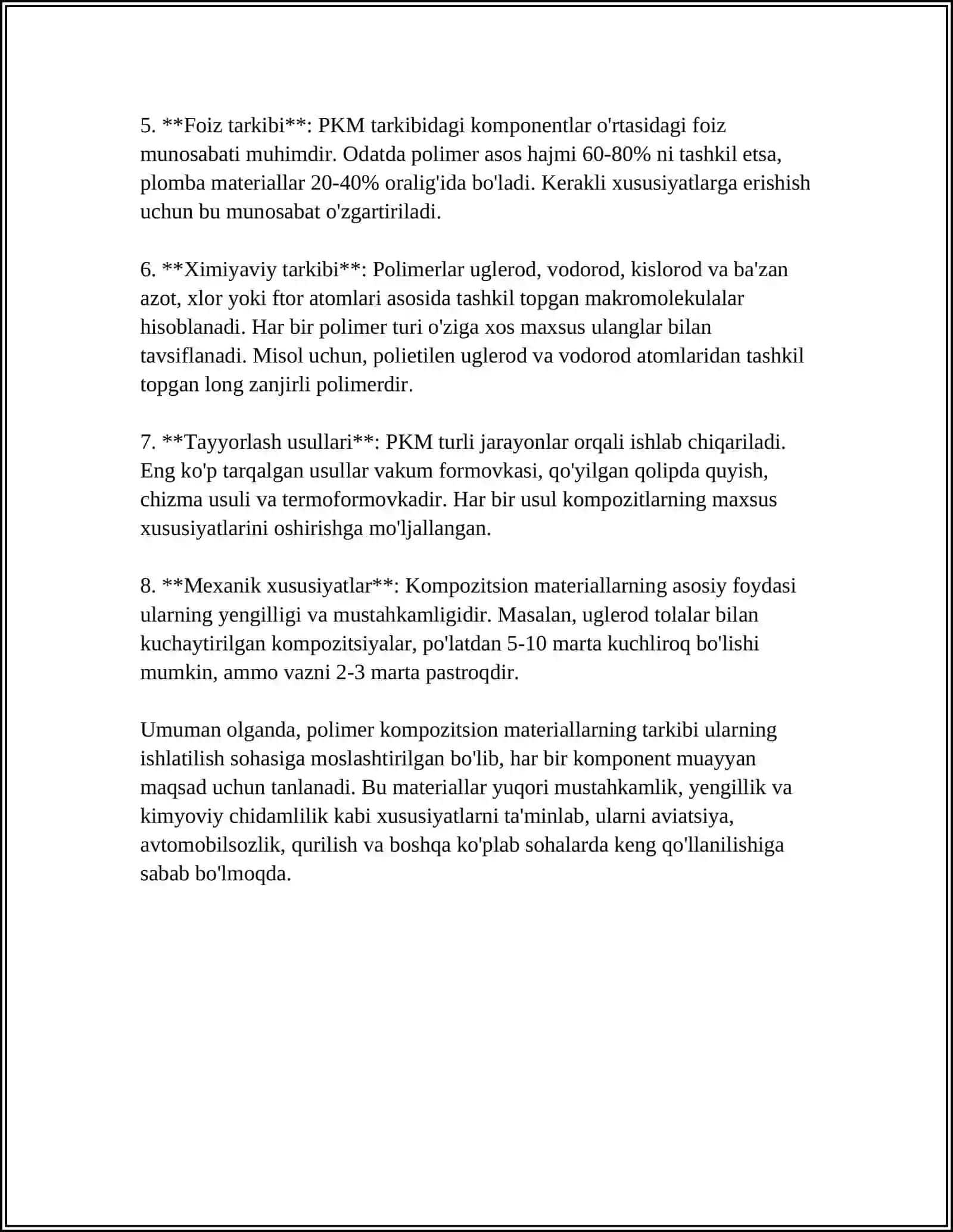 AN'ANAVIY MATERIALLARINING POLIMER KOMPOZITSION MATERIALLARI BILAN ALMASHTIRISH IMKONIYATLARI 4