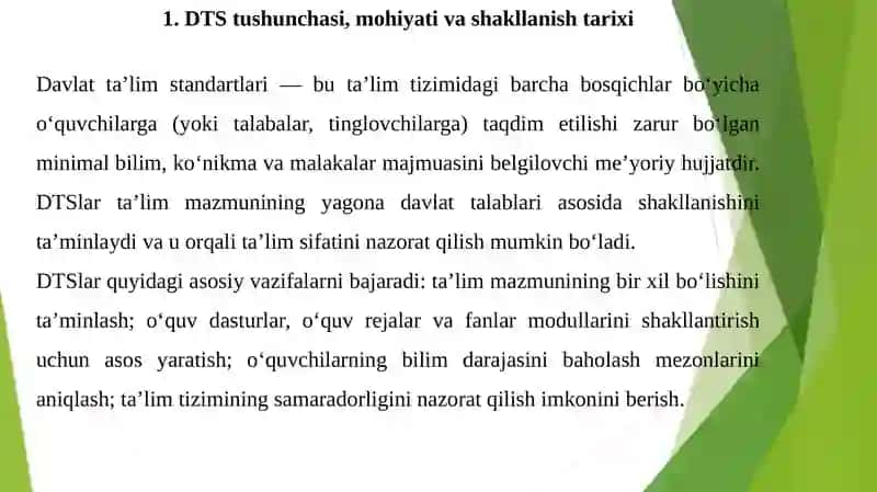 DTSlarning qo‘llanish sohalari hamdamazmun va mohiyati 4