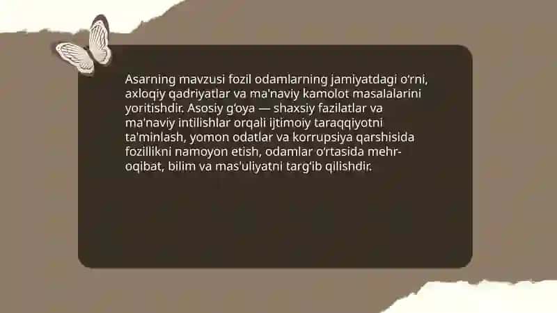 "Fozil odamlar shahri" asari haqida 4