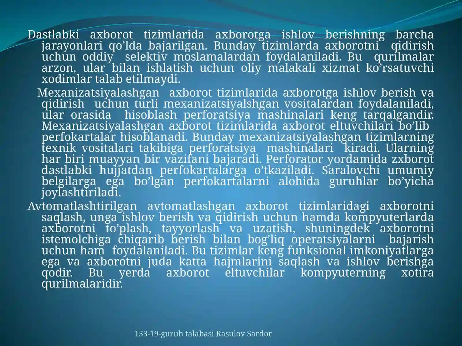 Axborot tizimi tushinchasi 4