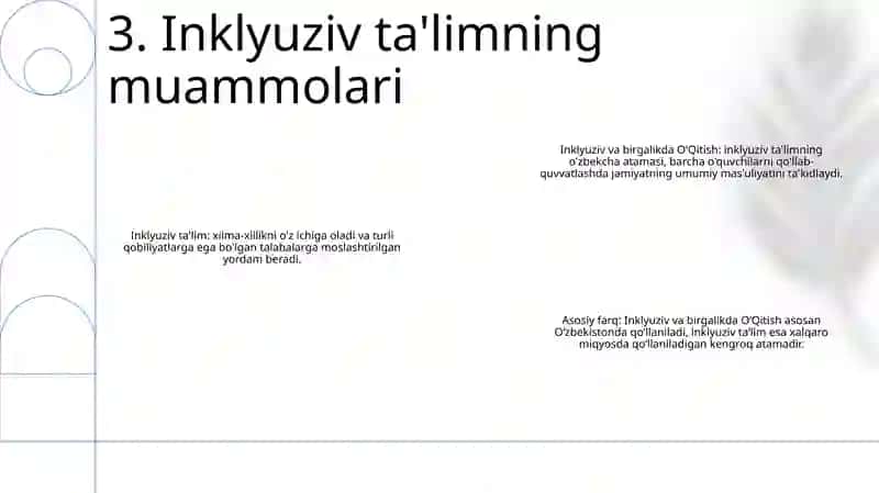 Inklyuziv Va Birgalikda O'Qitish, Ularning Asosiy Farqlarini Asoslash 4
