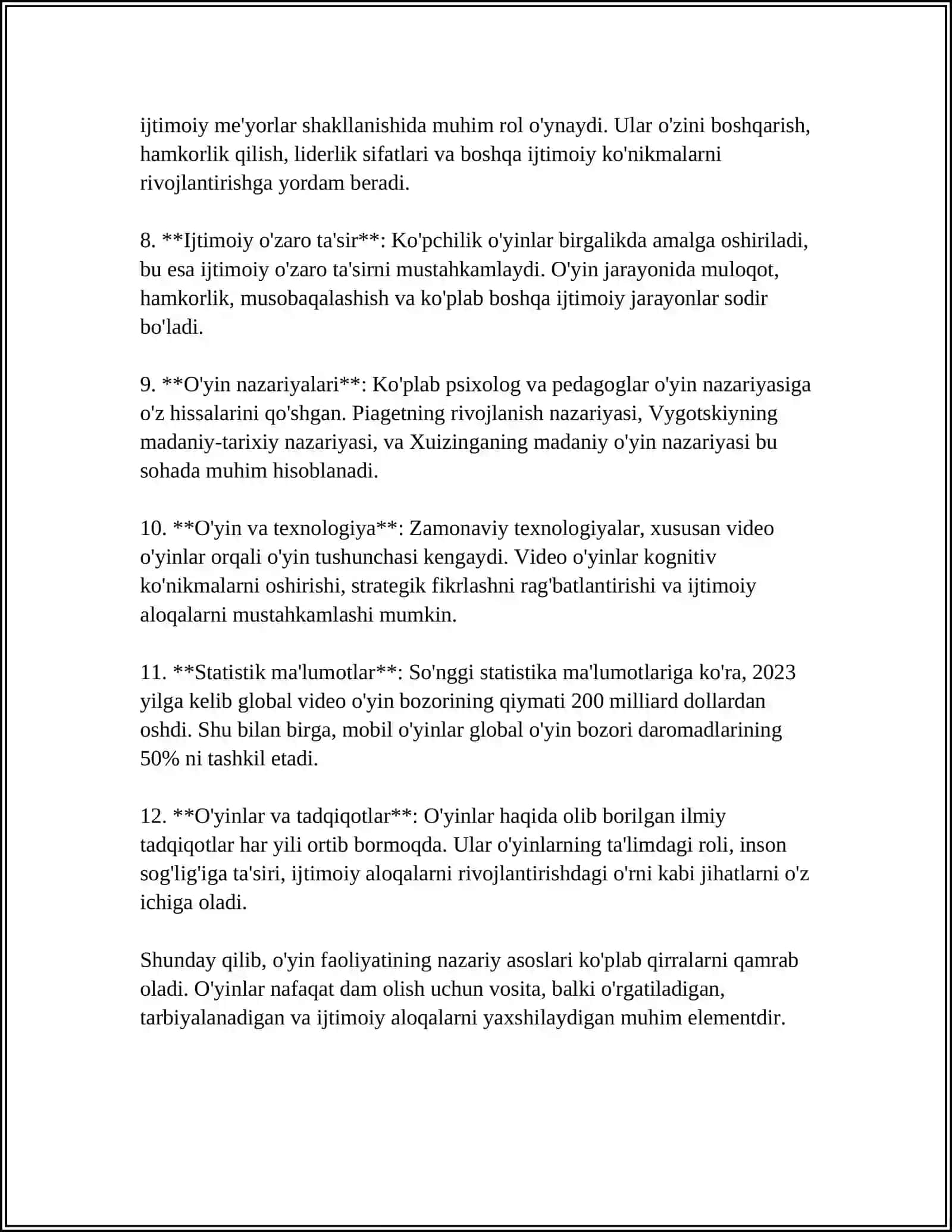 OʻYIN FAOLIYATINI RIVOJLARISH METODI 4