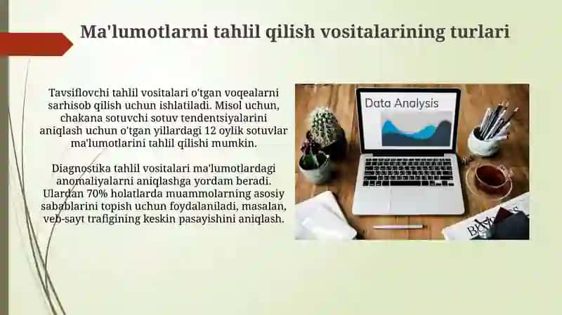 Ma'lumotlarni tahlil qilish vositalari 4