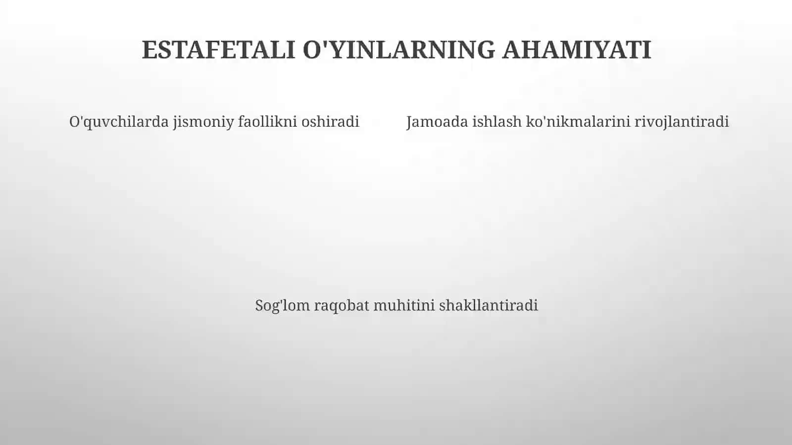 Estafeta li o'yinlar 4