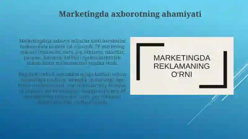 Marketingda axborotni orni 4
