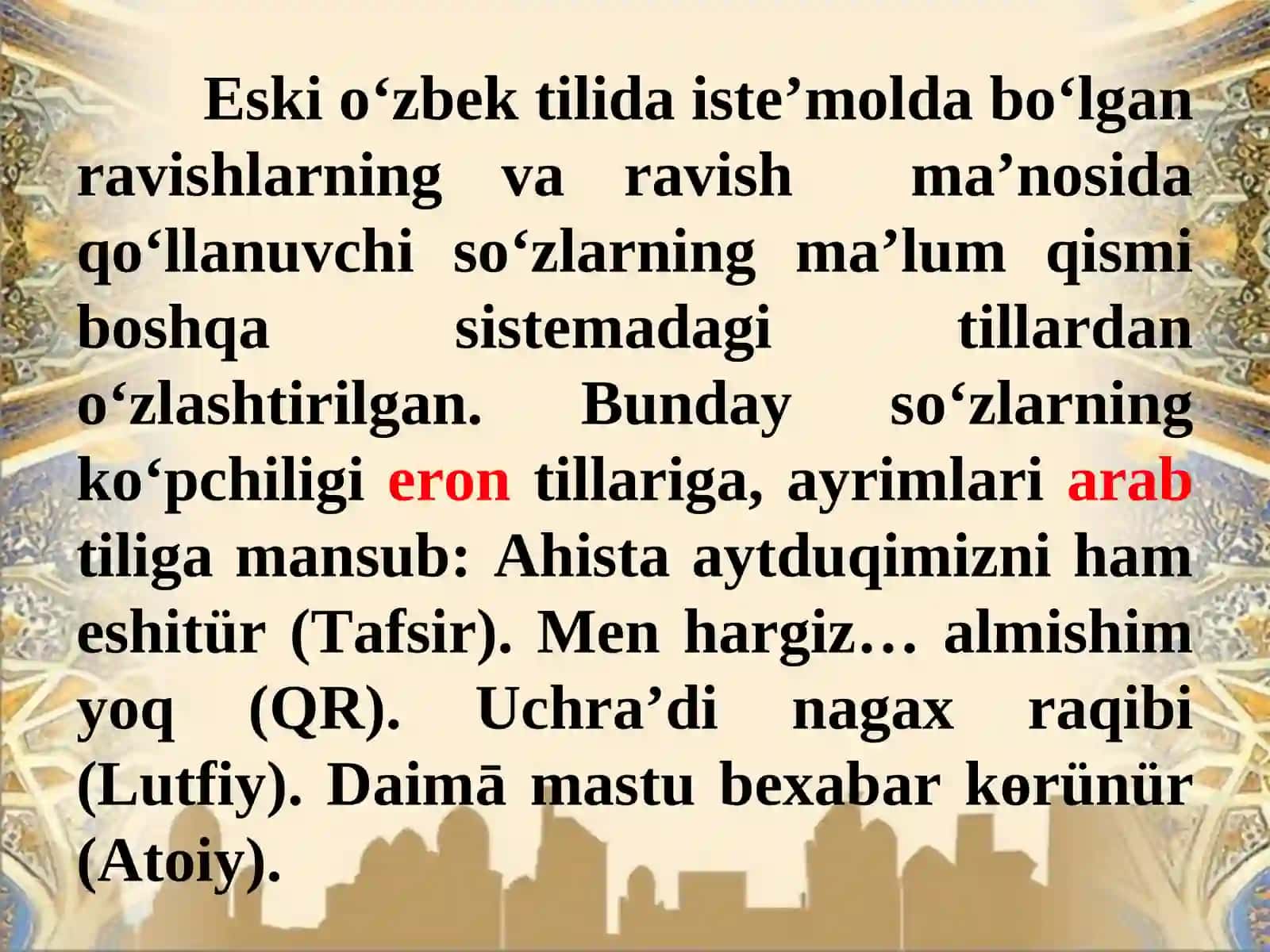 Ravishva yordamchiso‘z turkumlari 4