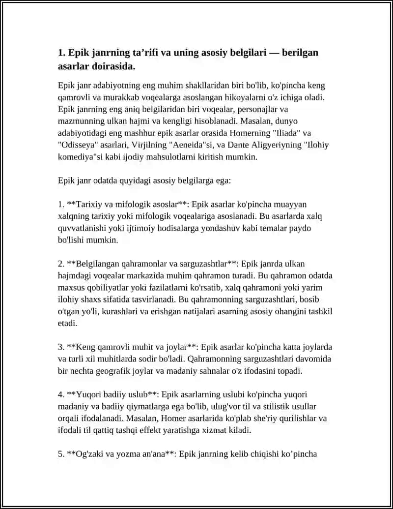 EPIK TUR VA UNING JANR XUSUSIYATLARI 4