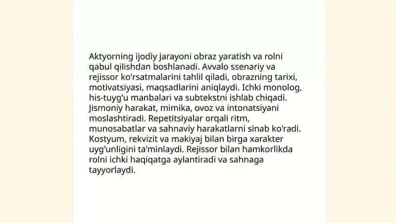 Rejissor va aktyorning ijodiy faoliyati 4