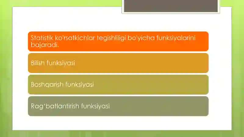 Statistik ko‘rsatkichlar.O‘rtacha miqdorlar 4