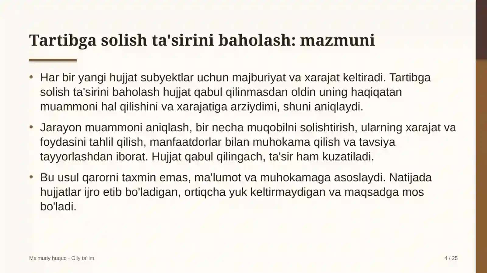 sanatoriylarda normativ huquqiy hujjatlarning tartibga solish ta'sirini baholash 5707 4