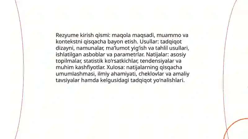 Ilmiy maqolaga rezyume yozish 4
