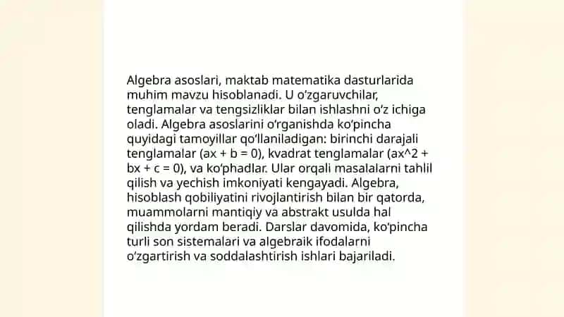 Matematik kecha ssenariylar tuzish 4