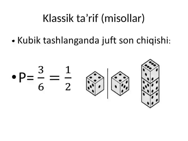 Ehtimollikning klassik statistik ta’riflari 4