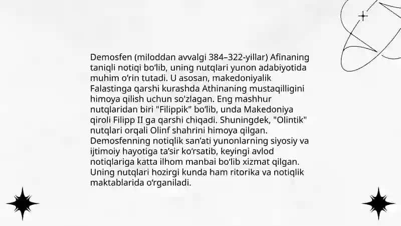 Demosfenning siyosiy notiqlik san'ati 4