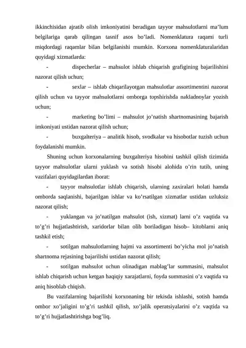 Mahsulot ish va xizmatlarni sotish hisobi 4