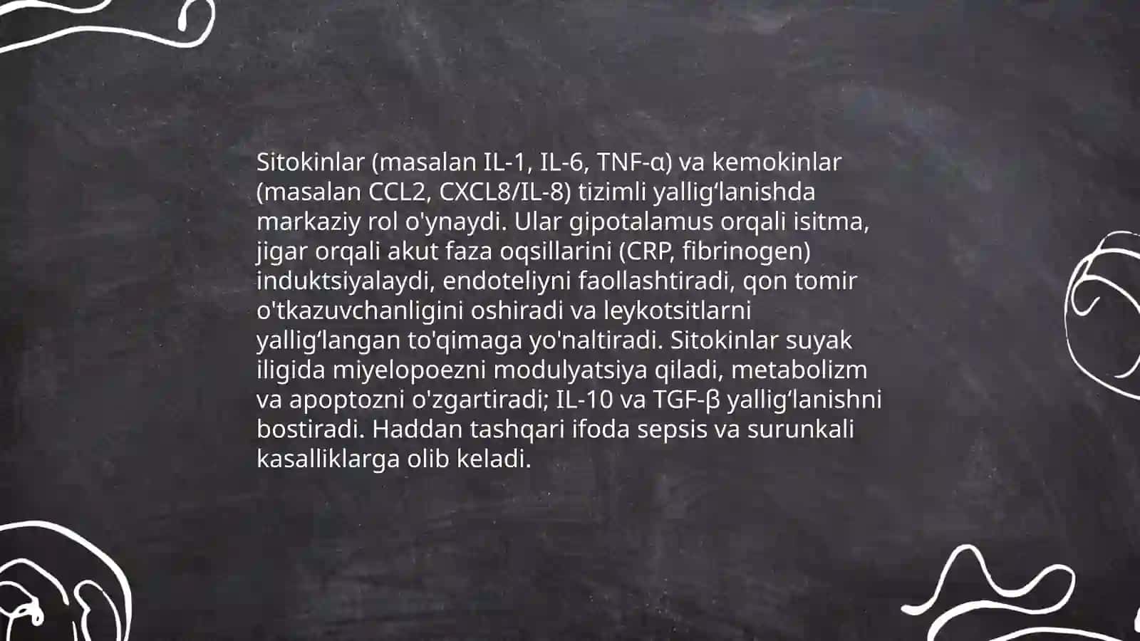 Yallig'lanish tizimli ta'sirlari 4