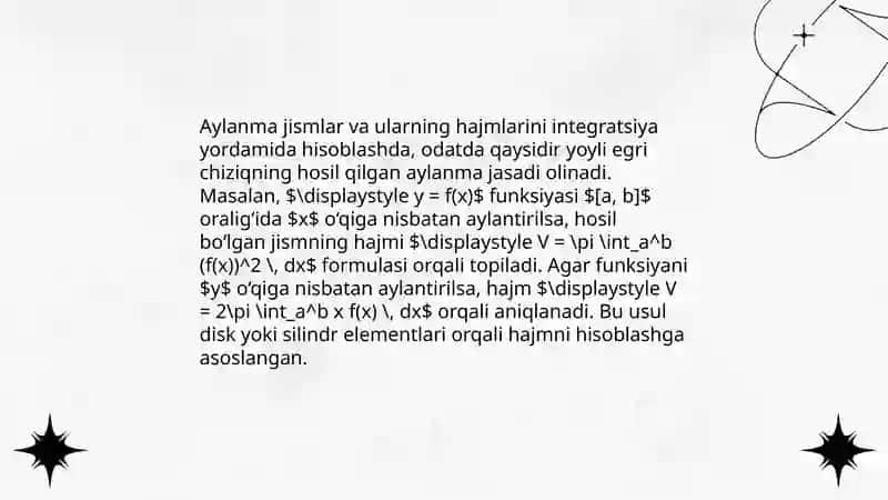 Aylanma jism hajmini hisoblash 4