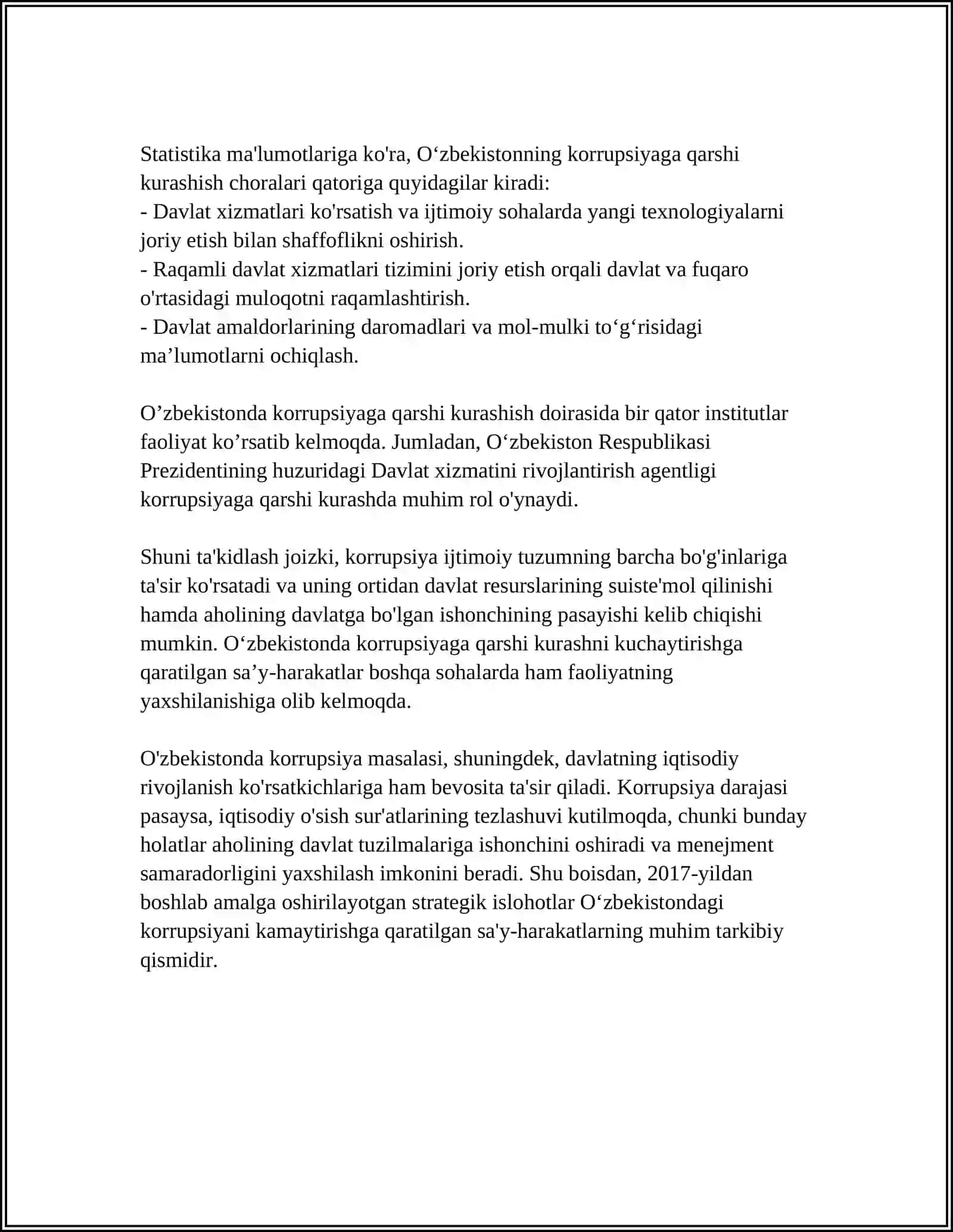O'ZBEKISTONDA KARRUPSIYA 4