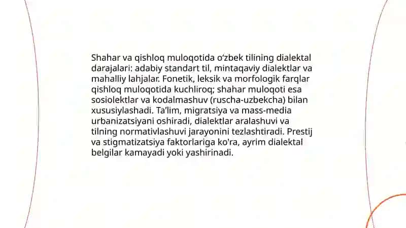 Hozirgi oʻzbek tilining sotsiolingvistik masalalari 4