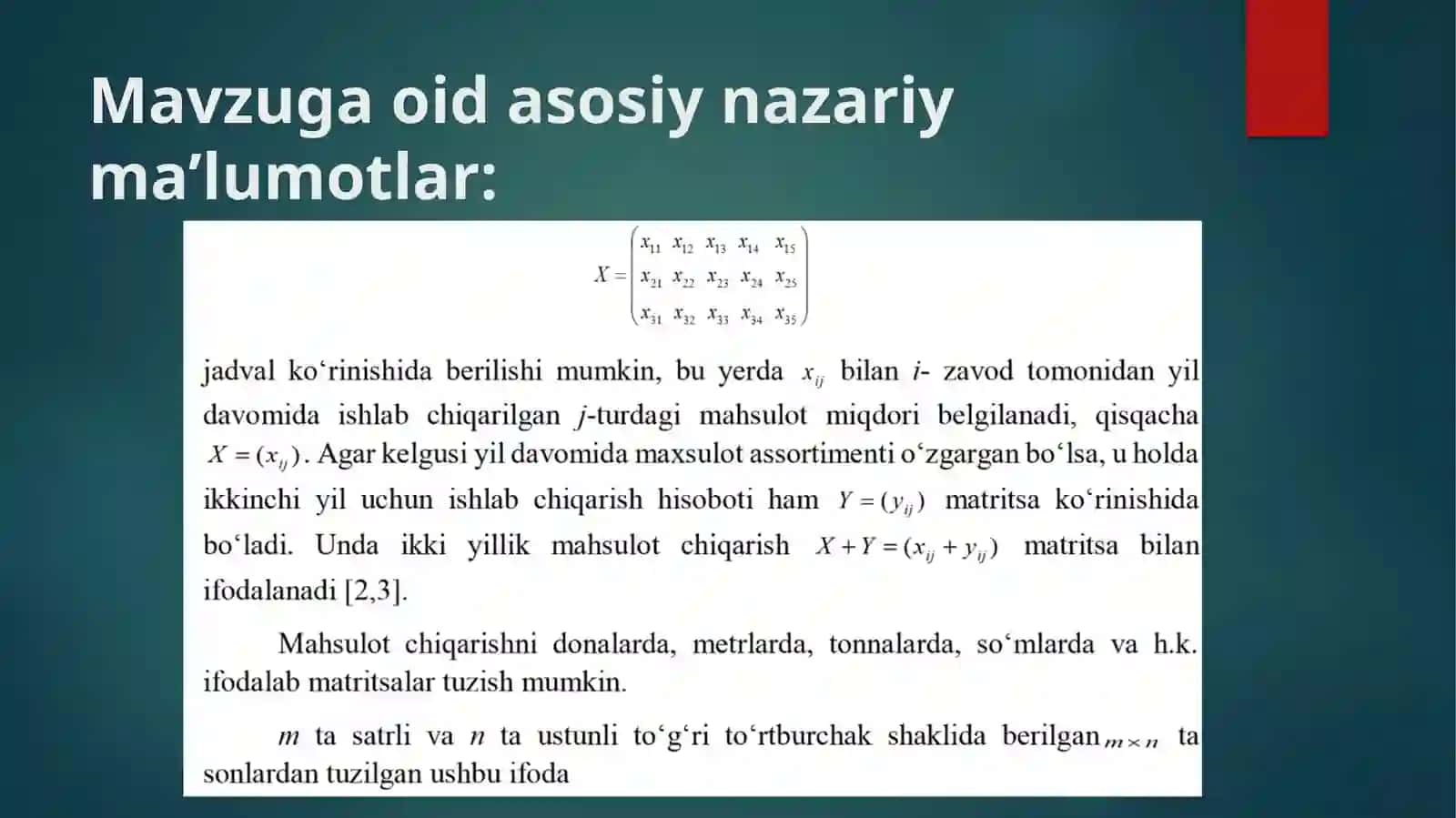 MATRITSALAR 4