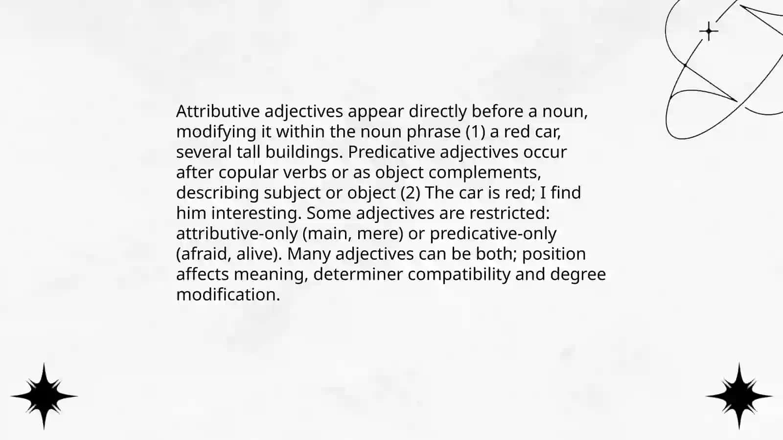 Adjectives, adverbs. Grammatical categories of adjectives and adverbs 4