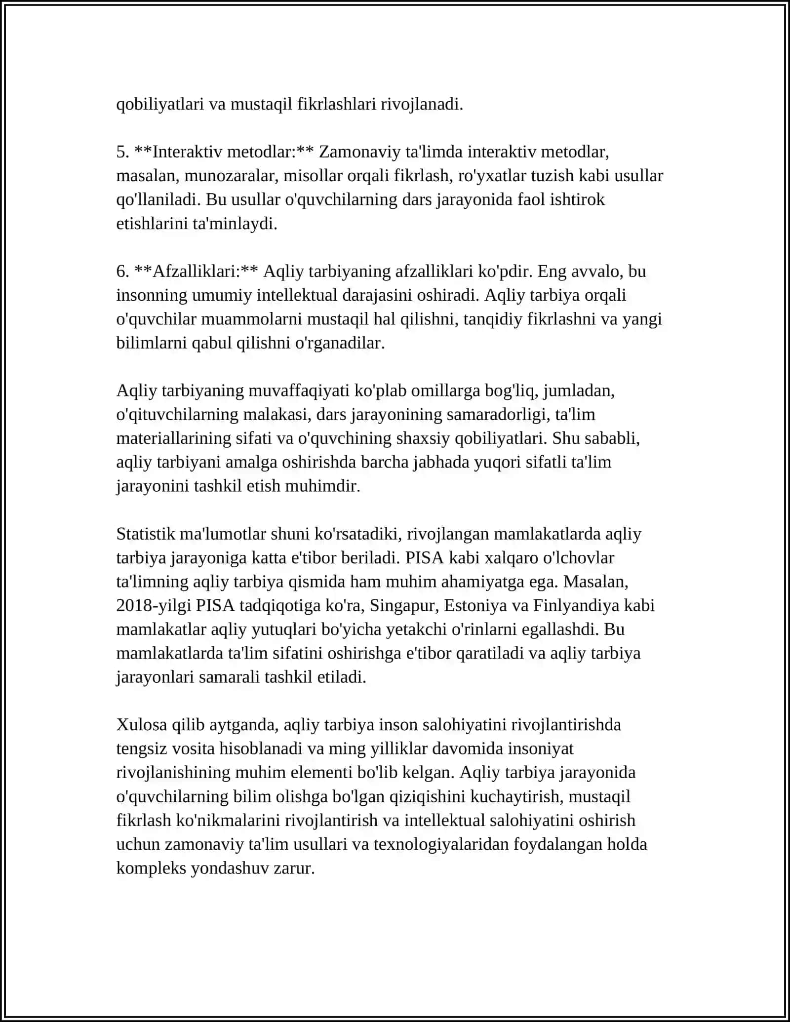 Aqliy Tarbiya va Ta'lim Tushunchasi 4